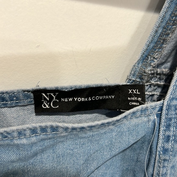 NWT New York & Company Short Sleeve Denim Mini Dress Size XXLarge - Picture 6 of 7